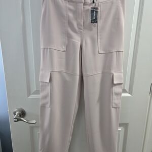 Express Light Pink Mid Rise Satin Cargo Jogger Pants Size Small, NEW, NWT